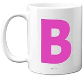 Stuff4 Personalised Alphabet Pink Initial Mug - Letter B Mug, Gifts for Her, Mothers Day, Birthday Gift for Mum, 11oz Ceramic Dishwasher Safe Mugs, Anniversary, Valentines, Christmas, Retirement