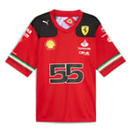 Scuderia Ferrari Carlos Sainz #55 Fotbollströja Jersey 2023 Röda tröjor Kortärmad L