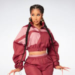 Reebok Cardi B Woven Satin Jacket Women Triathalon Red