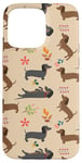 iPhone 15 Pro Max Dachshund Pattern Sausage Dog Lover Wiener Flower Pattern Case