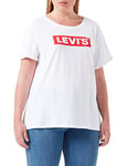 Levi's Women's Plus Size Perfect Tee T-Shirt Box Tab White+ (Neutral) 3XL