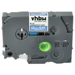 vhbw 1x Ruban compatible avec Brother PT E300VP, E110, E300, E115, E105, E200, E100VP imprimante d'étiquettes 8m x 12mm Blanc sur Bleu