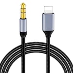 Aux-kabel kompatibel med iPhone, 3,5 mm aux-kabel för bil, hörlursadapter kompatibel med iPhone 14/14 Pro/14Pro Max/13/13 Pro/12/11/Xs/XR/X/8/7