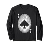 Ace Of Spades Fingerprint - Vintage Card Game Lover Long Sleeve T-Shirt