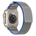 HITZEE Compatible with Apple Watch Strap 49mm 45mm 44mm 42mm, Soft Nylon Braided Velcro Loop Band Adjustable Sport Straps Designed for Apple Watch Ultra 2 Ultra Series 9 8 7 SE 6 5 4, Blue/Gray, S/M