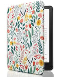 MoKo Case for All-new 7" Kindle Paperwhite (12th Generation-2024) and Kindle Colorsoft Signature Edition 2024, Lightweight Shell Cover with Auto Wake/Sleep for Kindle Paperwhite 2024, Flowers