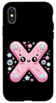 Coque pour iPhone X/XS Lettre initiale du nom de l'alphabet X dans le style artistique kawaii