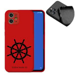 Coque rouge OPPO Reno 2Z marin noir ancre personnalisee