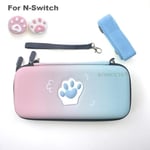 Rose bleu pour Switch-Sac De Rangement Patte De Chat Pour Console Nintendo Lite, Sacoche De Protection Pour J