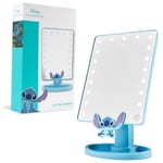 Disney Stitch LED Table Mirror with Trinket Tray, Bedroom Travel - Stitch Gifts (Blue)