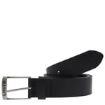 Ceinture Levi's New Duncan en cuir lisse noir à boucle classique métallique usée