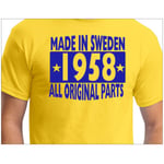 Gul T-shirt Made in Sweden 1958 All original parts XXL