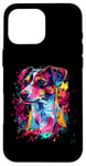 Coque pour iPhone 16 Pro Max Les amoureux du pop art coloré Jack Russell Terrier