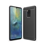 For Huawei Mate 20 X (5G) Case Carbon Fibre Gel Cover Ultra Slim Black