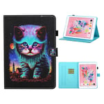 iPad (2018) / (2017) cool pattern leather flip case - Cat