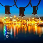 25FT Guirlande guinguette-Ampoules G40 LED-Chaîne lumineuse de jardin-Blanc chaud- 25 lumières+2 ampoules de rechange IP45