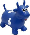 Happy Hopperz Inflatable Bouncy Animal with Grippable Ears/Horns, Easy to Clean Space Hopper for Indoor and Outdoor Play, Bouncing Toy, Pump Included, 12 Months-5 Years, Blue Bull