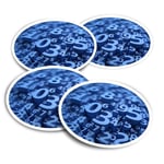 4x Round Stickers 10 cm - Blue Number Art Maths Physics  #12331