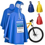 CYCLEHERO Poncho de Pluie Imperméable pour Vélo - Cape de Pluie avec Réflecteurs et Fenêtre de Visibilité - Vêtements de Pluie pour Femme et Homme, Imperméable et Élégant