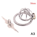 Rostfritt stål Metal Hane Chastity Cage Device Restraint 50mm SQBB