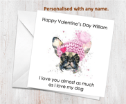 Personalised Valentines Day Card For Him For Her Boyfriend Wife Girlfriend v-Dog