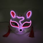 Halloween 10 väriä LED Neon El Wire Mask Cosplay Luminous Fox Mask Tanssijuhlamekko Asusteet