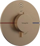 hansgrohe ShowerSelect Comfort S - Mitigeur thermostatique, Robinet encastré avec arrêt de sécurité (SafetyStop) à 40°C, Thermostat rond, 1 sortie, Bronze brossé