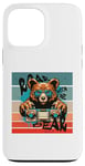 iPhone 13 Pro Max Bear boombox retro vintage sunglasses cool music paws detail Case