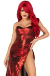 Leg Avenue Shimmer Bodysuit Red M