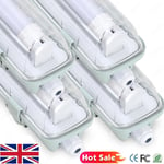 4PACK 4FT LED SHOP LIGHT 4500K Daylight Fixture Utility Ceiling Lights Garage UK