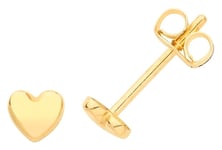 James Moore TH ES673 9ct Gold Tiny Heart Stud Earrings Jewellery