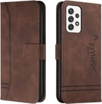 Coque Pour Samsung Galaxy A33 5g, Etui Portefeuille Samsung A33 5g, Protection Etui À Rabat Housse En Cuir Pu Avec Antichoc Tpu [Fermoir Magnétique] Flip Housse Pour Samsung A33 5g (Braun)