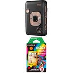 instax 16631801 mini LiPlay, Elegant Black & Rainbow Mini Film, 10 Shot Pack