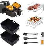 Ninja Foodi Accessoires de friteuse à air chaud 2024 AF500EU, accessoires pour friteuse Ninja Foodi Dual, AF400EU, AF300EU, moule en silicone pour racks et vaporisateur d'huile 7,6 à 9,5 l