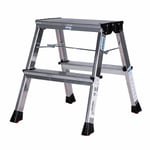 Hoppvikbar trappstege, 2 steg Krause 130037 Silvrig Aluminium