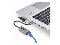 Startech.Com 2.5Gbe Usb-C To Ethernet Adapter With Usb-A Converter - Nätverksadapter - Usb-C 3.2 Gen 1 / Thunderbolt 3 - 10M/100M/1G/2.5 Gigabit Ethernet - Rymdgrå