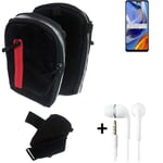 Shoulder bag / holster + earphones for Motorola Moto E32s Belt Pouch Case
