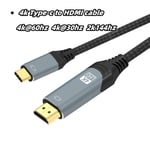 4K Type-c to HDMI 3.3FT--1M--39.3inch Câble compatible USB C vers HDMI, 8K, 4K, Type C vers HDMI 2.1, Thunderbolt, iPhone 15, MacPle, Huawei Mate 30 ""Nipseyteko