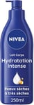 NIVEA Lait corps Hydratation Intense 72H (1 x 250 ml) — Lait Nourrissant corps à l'Acide Hyaluronique pur & Huile d'Amande Douce — Crème hydratante corps pour peaux sèches à très sèches