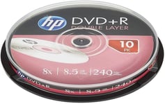 Hewlett Packard DVD+R double couche 8x, 10 pièces en cake box