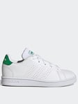 adidas Sportswear Kids Unisex Advantage Trainers - White/Green, White/Multi, Size 2 Older