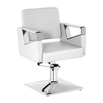 Chaise Fauteuil Coiffeur Barbier Salon De Coiffure Hydraulique 200 Kg Blanc Pvc