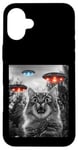 Coque pour iPhone 16 Plus Maine Coon Cat Selfie avec Alien OVNI Homme, Femme, Enfant