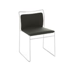 Cassina - W55 Tulu Chair with Gunmetal Grey Chromium-Plated Structure, Leather Cat. X Scozia 13X335 - Ruokapöydän tuolit - Kazuhide Takahama - Musta - Nahka/Metalli