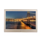 L.BAN Digital Photo Frame,13 Inch Metal Widescreen 1280 * 800 High Resolution Full HD LCD Color Display, MP3 / MP4 Player with HDMI Interface,Gifts,Gold