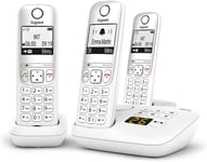 A695A Trio-3 Telephones Dect Sans Fil Avec Repondeur-Ecran A Haut Contraste-Excellente Qualite Audio-Fonction Mains Libres-Protection D'Appels,Blanc[Version Française]