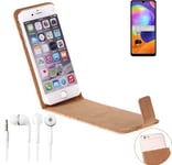 For Samsung Galaxy A31 + EARPHONES cork cover case bag flipstyle protection wall