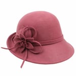 Dam Vintage Hatt Retro Basker Mössor för Fest Resa(Rosa)