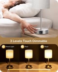 EDISHINE Table Lamps Set of 2, Dimmable Touch Bedside Lamps, Small Touch Lamps