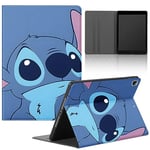 Cute Cartoon Blue Case for iPad Pro 12.9 Case 6th/5th/4th/3rd Generation 2022/2021/2020/2018, Kawaii Anime Animal Funny Unique Printed Folio Cover Funda Leather Cases for Girls Women Kids Teens Boys